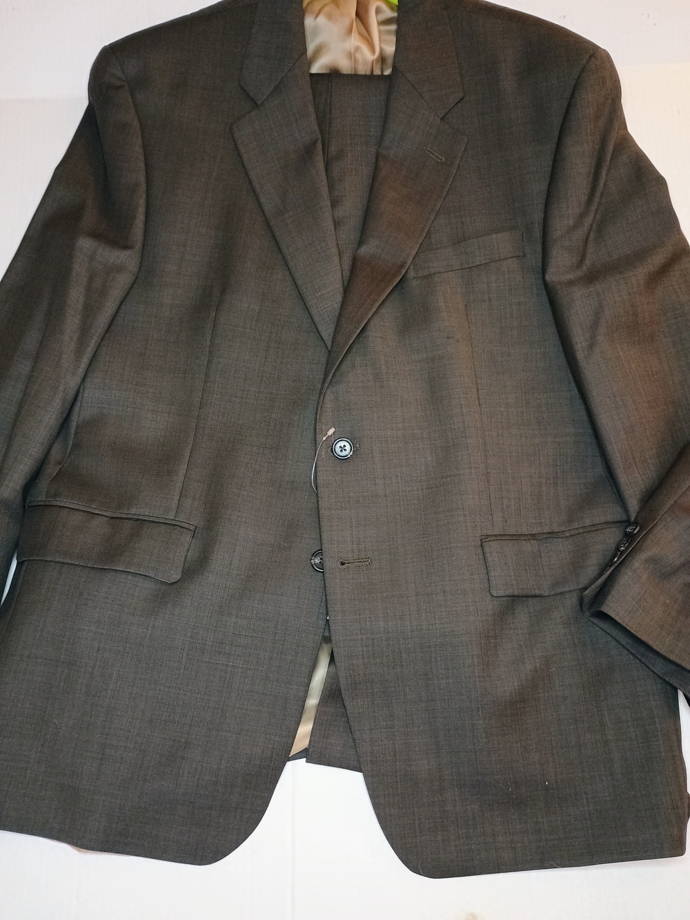 Lauren Ralph Lauren Men's Dark Brown Two-Button Suit Jacket 44R 38X30 Pant